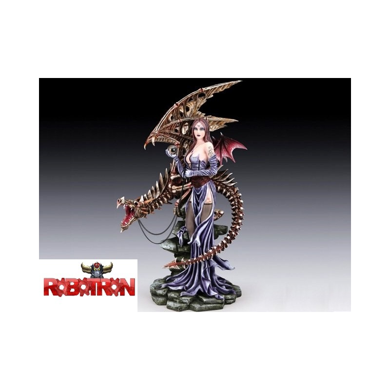 2 FAIRY WITH SKELETAL DRAGON 67 cm limited