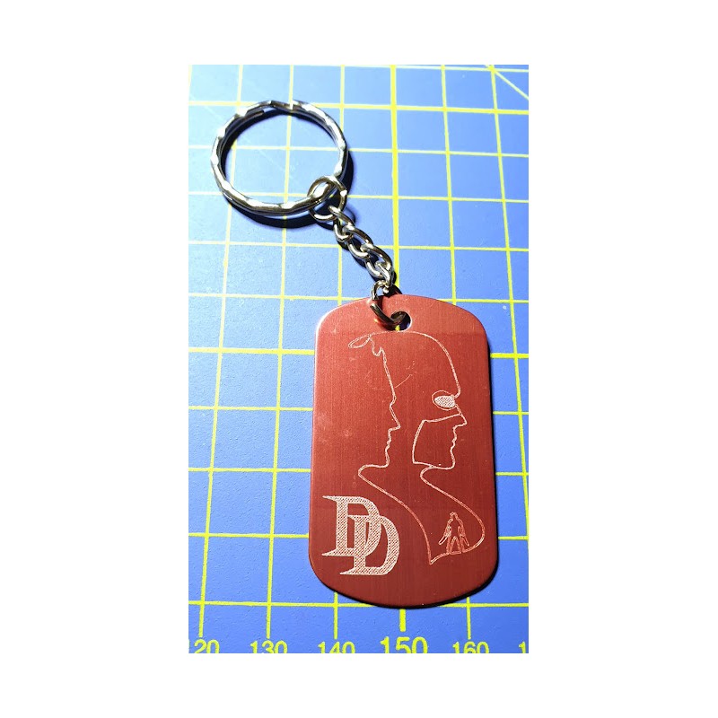 Keychain plate 28x50mm - DC - Dare Devil