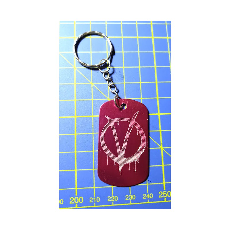 Keychain plate 28x50mm - V for Vendetta